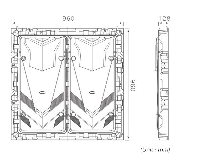 Sketch the structure of the die casting aluminum housing of LED