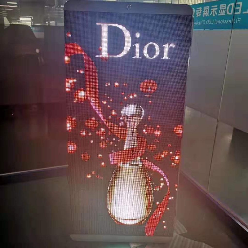 Light pole LED display shows dior advertisements