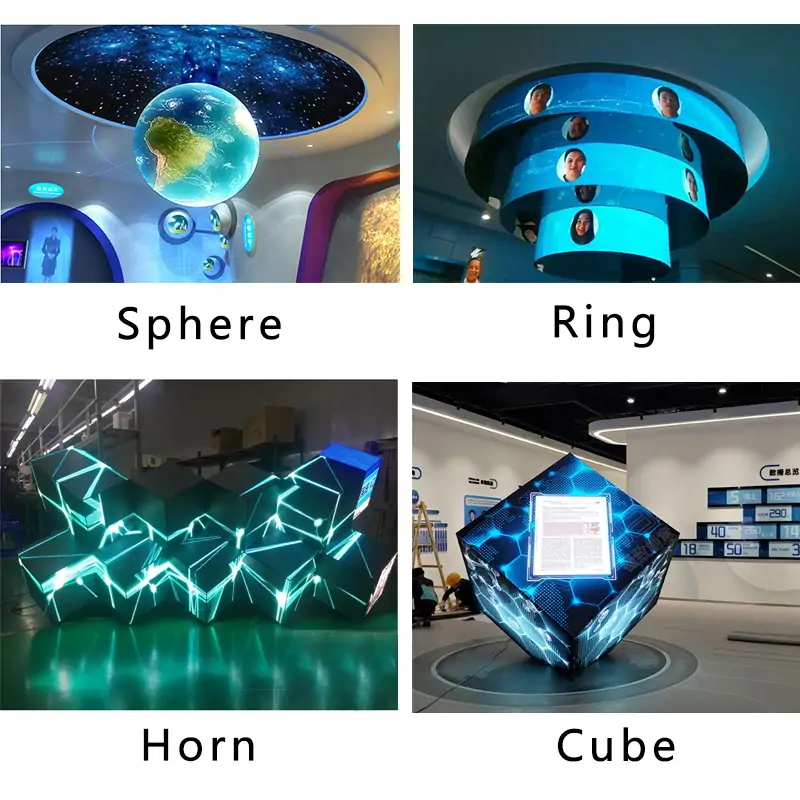 A variety of shapes of LED display