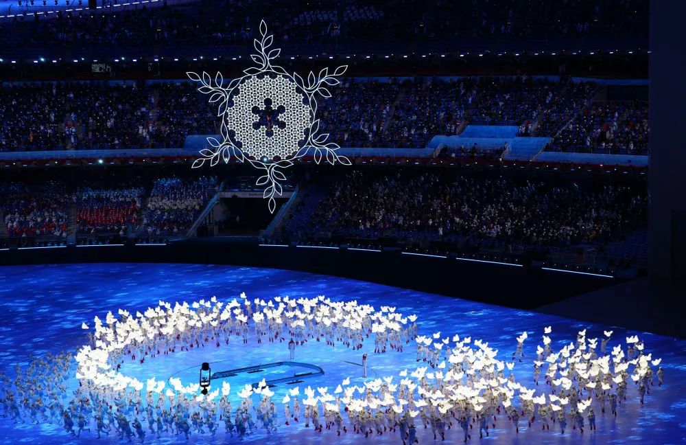 The LED floor tile screens of the Beijing Winter Olympics