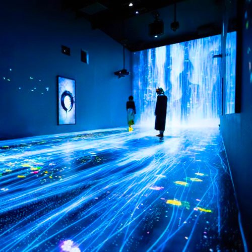 Art gallery floor LED display