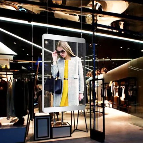 Clothing stores use transparent LED display effects