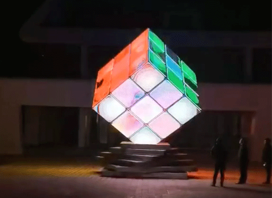 Cube LED display energy saving