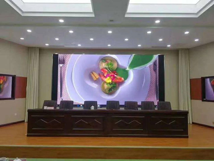 Indoor LED Display Mounted On The Wall Of The Meeting Room
