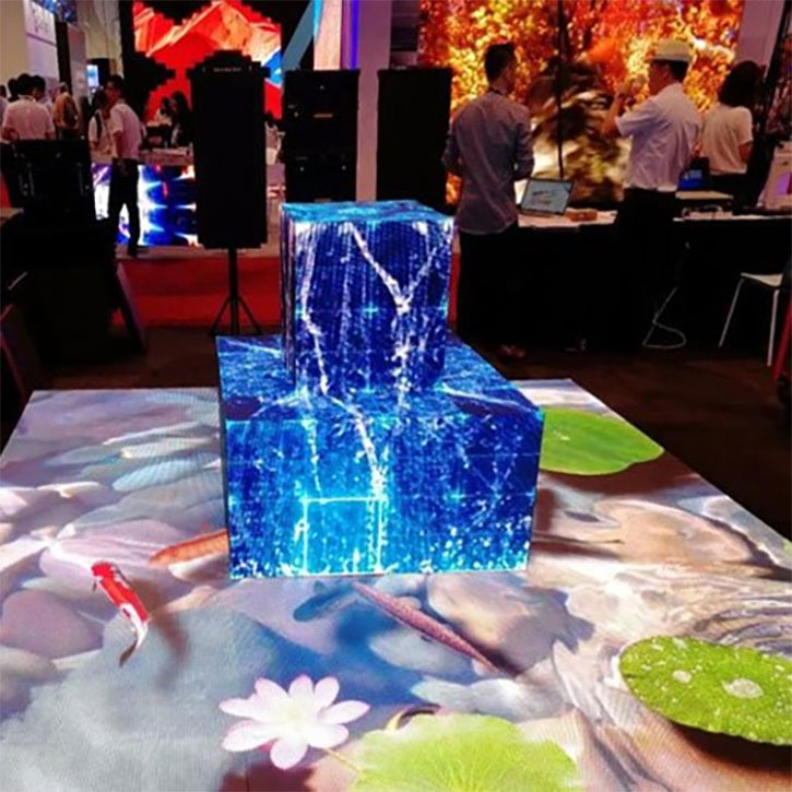 LED Display Of Rubiks Cube On Display At The Exhibition