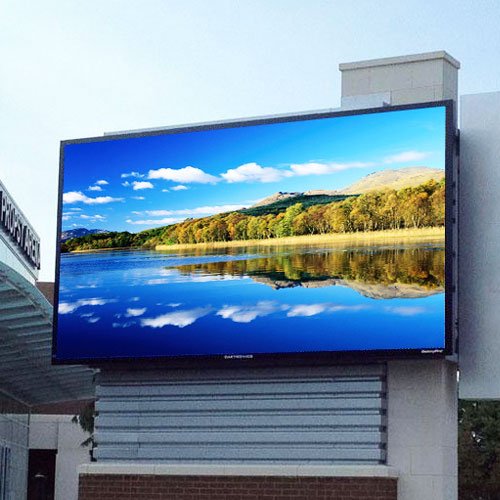 Outdoor HD P8 display installed on the building