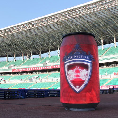Stadium Coke can shaped LED display