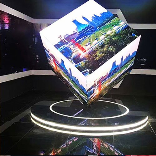 led display of rubik's cube installed in science and technology museum