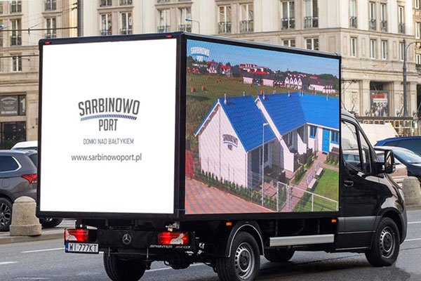 Ads are shown on truck LED screens