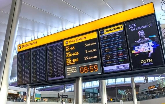 Airports Use LED Screens To Display Flight Information