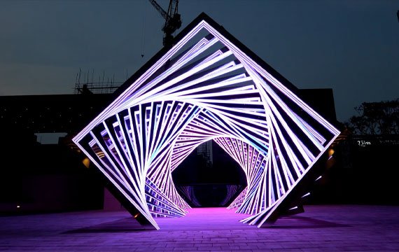 Creative LED display in the community