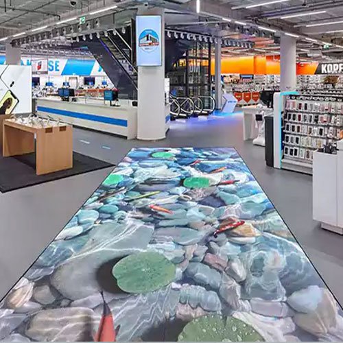 LED floor tiles used in shopping malls
