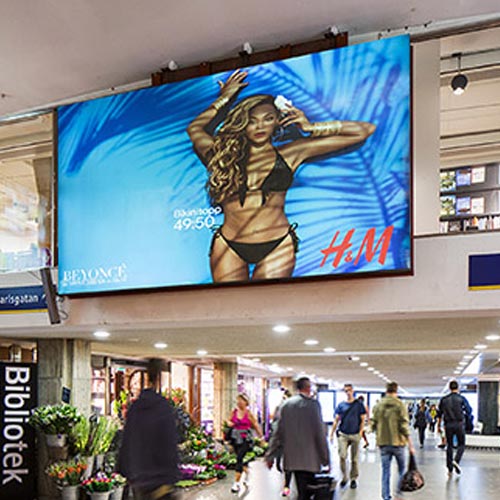 An Indoor LED Display Displays Advertisements For H2M