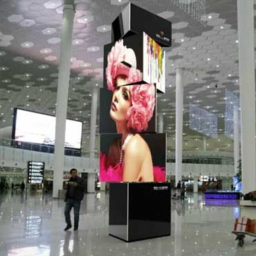 Indoor Rotatable LED Advertising Display Installed In The Airport