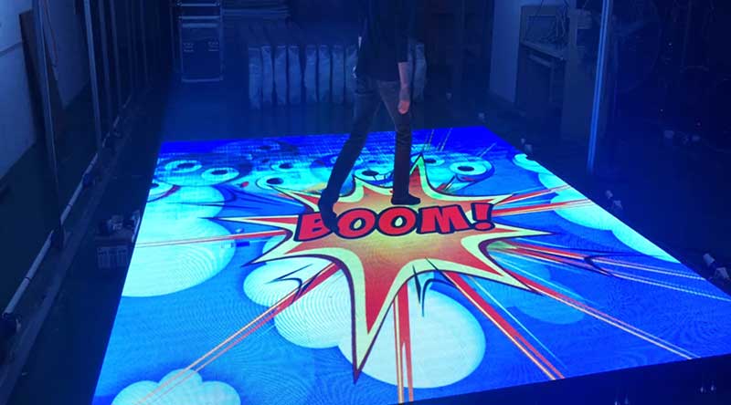 The LED Floor Tile Screen Enables Some Interactive Games