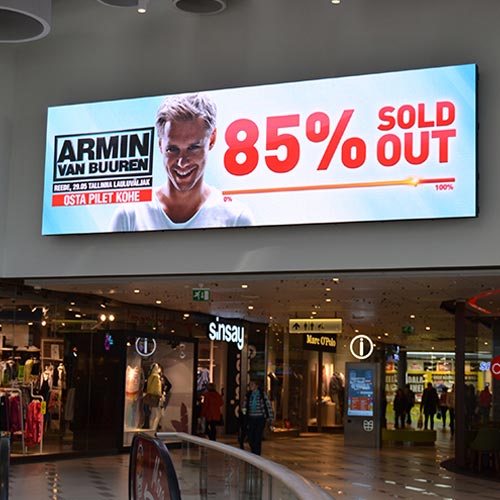 The Led Display In The Mall Shows Advertising