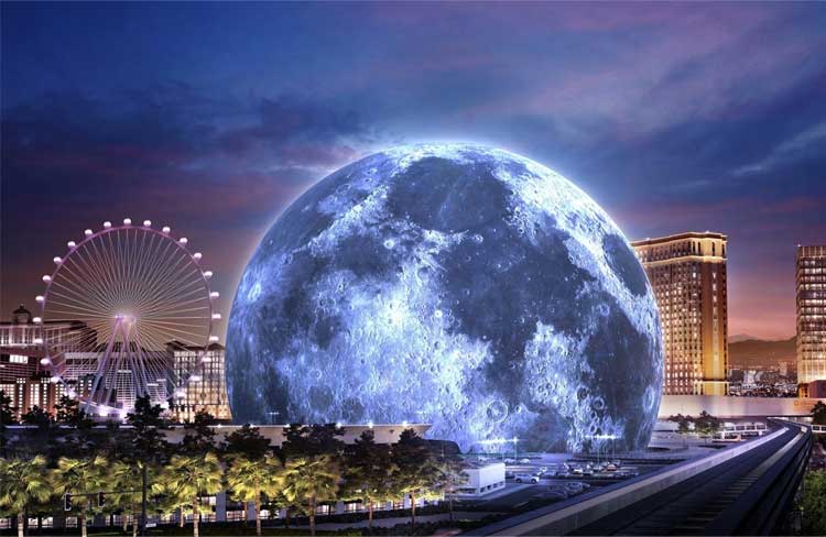 The MSG Sphere Plays A Picture Of The Moon