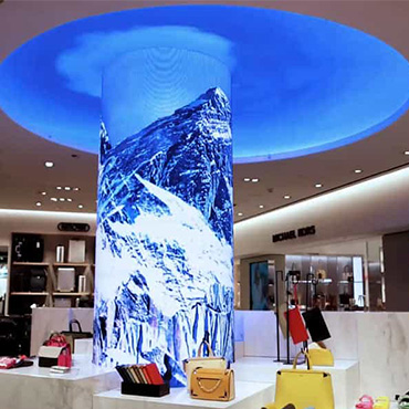 LED Cylindrical Screen For Shopping Mall Counters