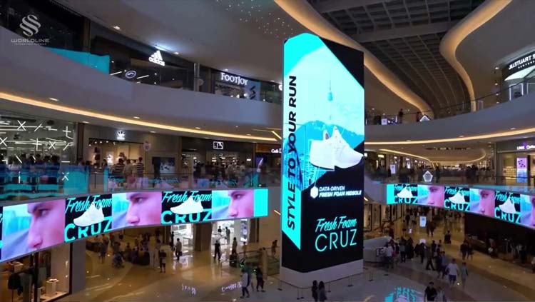 Shopping Malls Use Giant Screens To Display Advertisements
