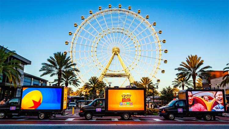 Truck Advertising LED screen Displays Activity Information At The Playground