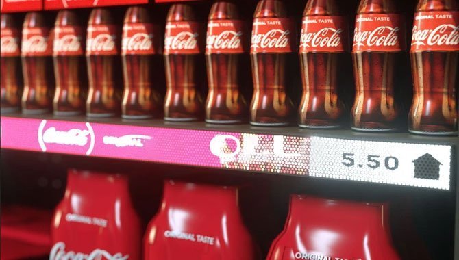 Exhibición LED de estantes de Coca Cola