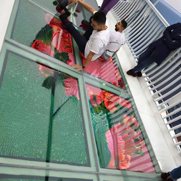 Glass Bridge LED Floor Tile Screen