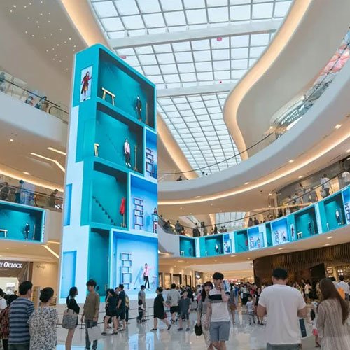 Pantalla LED flexible P4 para centros comerciales de alta gama