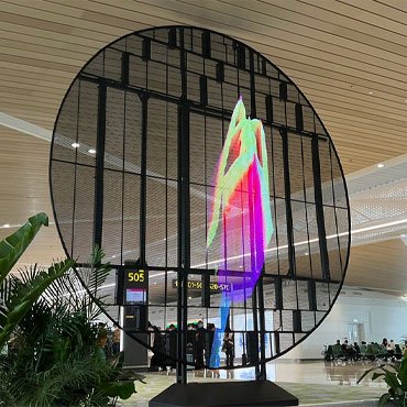 Kreative transparente LED-Displays am Flughafen installiert