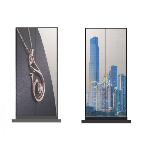 Poster trasparente con display LED