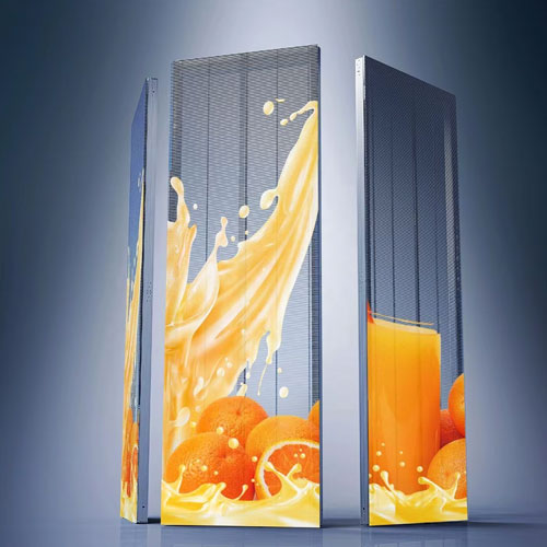 Poster trasparente con schermo LED