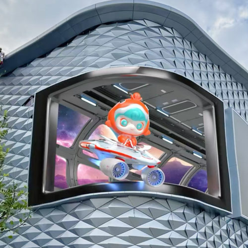 Outdoor de LED 3D com display de conteúdo infantil
