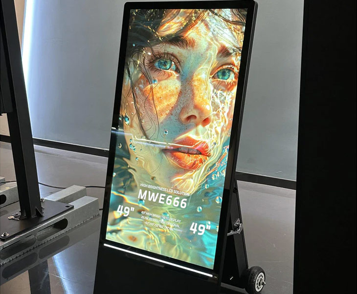 물속의 바닥형 LED 스크린 소녀