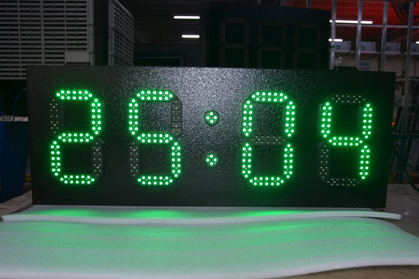 Green LED Clock Sign