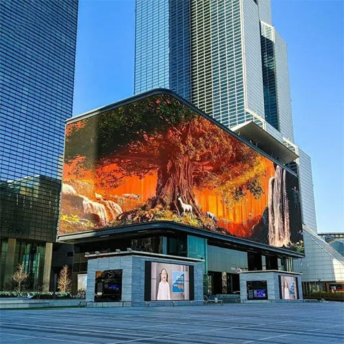 Pantalla LED flexible para exteriores, exhibición de árboles grandes