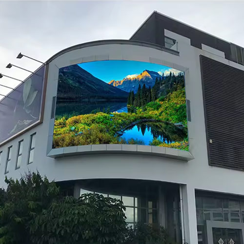 Pantalla LED flexible para exteriores con forma de árbol