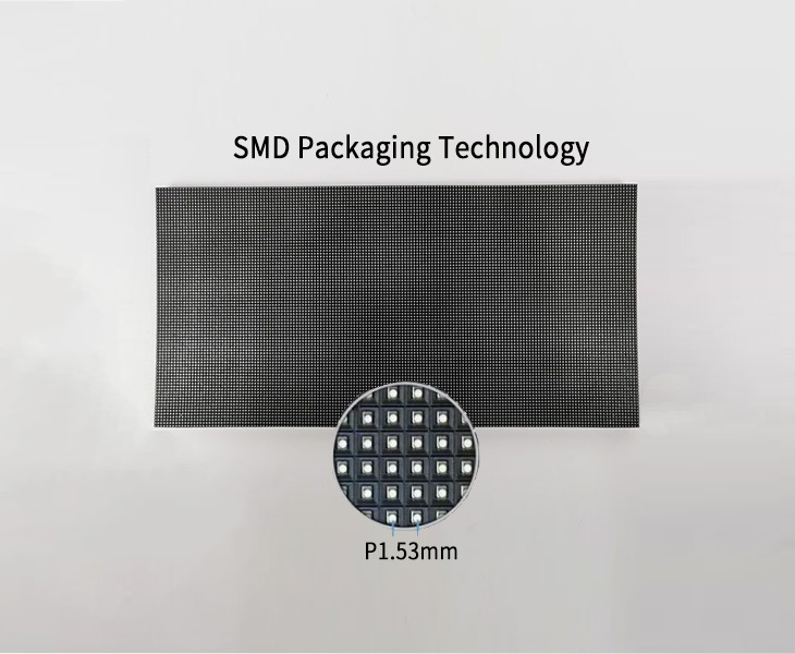 La pantalla LED flexible P1.53 tiene un paso de píxeles de 1,53 mm
