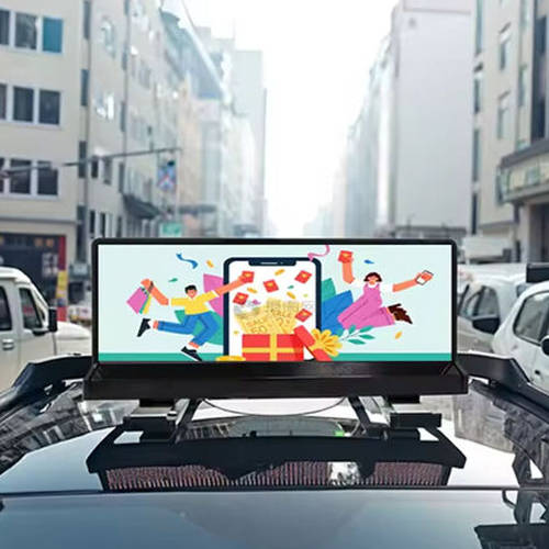 Contenido promocional de la vitrina LED para taxis
