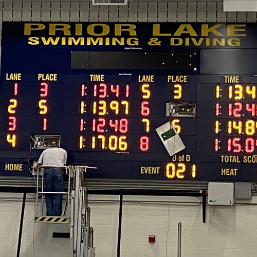 Swim Scoreboards LED Case Show