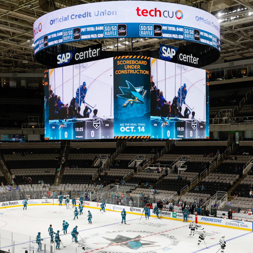 Arena Scoreboard Of Ice Hockey Scoreboard