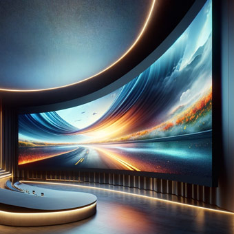 Mur LED incurvé