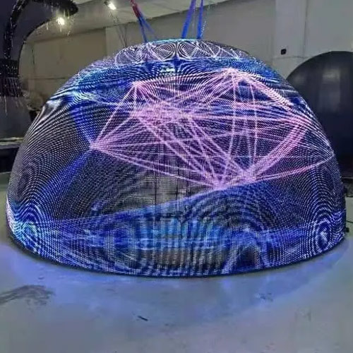 Pantalla LED transparente curva en forma de semicírculo