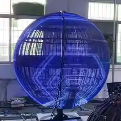 Pantalla LED transparente curva con forma esférica