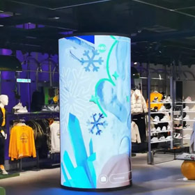 Cartelera LED flexible en el comercio minorista