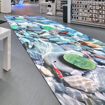 Pantalla LED de suelo en comercios minoristas