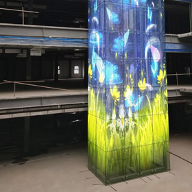 Grille LED Displays Of Observation Elevator