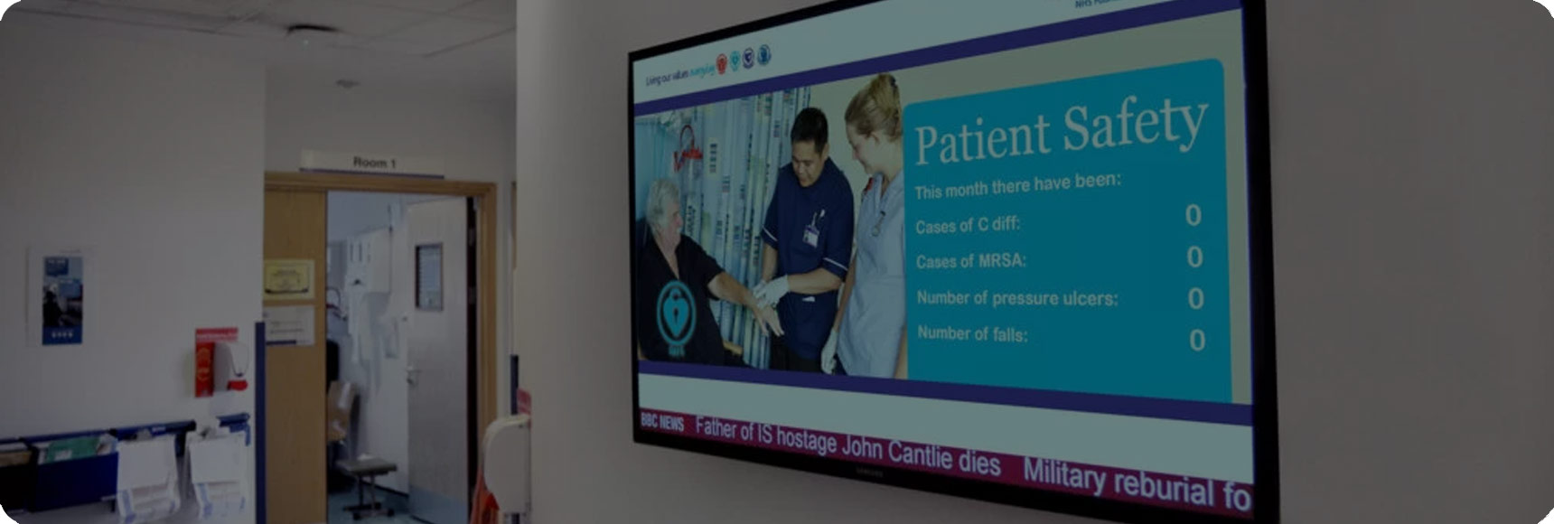 Banner de imagem de display LED para hospital