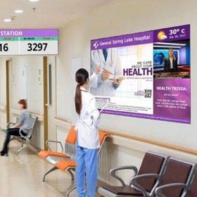 Displays LED para hospitais: janelas de coleta de medicamentos