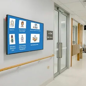 Display LED em corredores de hospitais