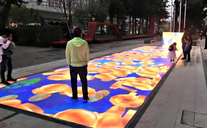 Schermo LED per pavimenti esterni Schermo per piastrelle per pavimenti di parchi