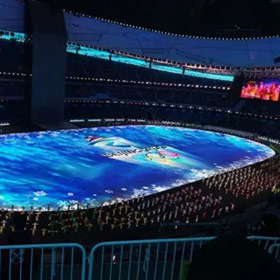 Schermo LED da pavimento per esterni per inaugurazioni di eventi sportivi